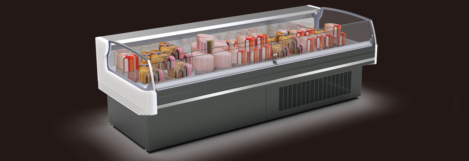 Refrigerador aberto da mostra