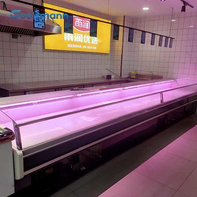 Mostra autônoma do ℃ do refrigerador 0 - 5 do alimento do congelador 570L da exposição da carne