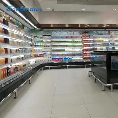 Do armário aberto do refrigerador do refrigerador da exposição do especialista das técnicas mercantís do ar painel de lado refrigerando do vidro da cavidade